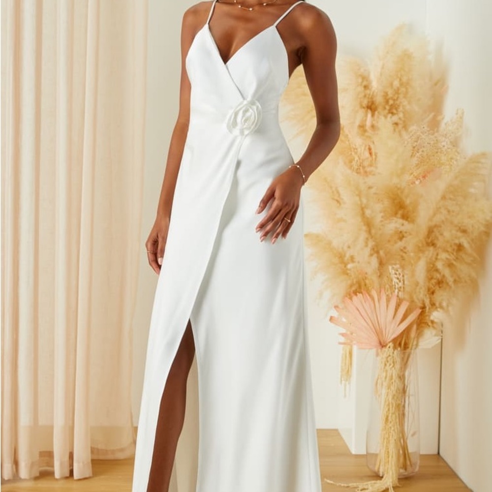 - Lulus Bridal- brand new with tags- Elegant White Evening Dress